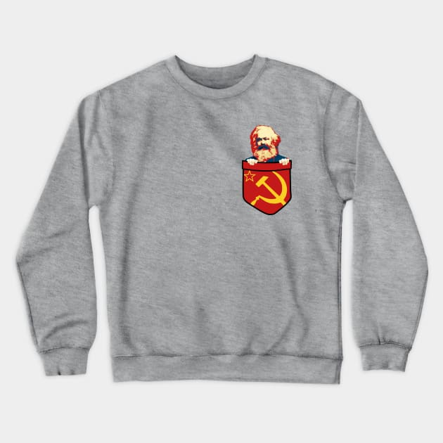 Karl Marx Communism Chest Pocket Crewneck Sweatshirt by Nerd_art